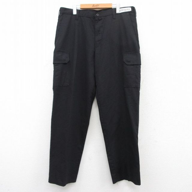 W38★古着 カーゴ ワーク パンツ メンズ CiNTAS 黒 ブラック 25may15 中古 ボトムス ロング