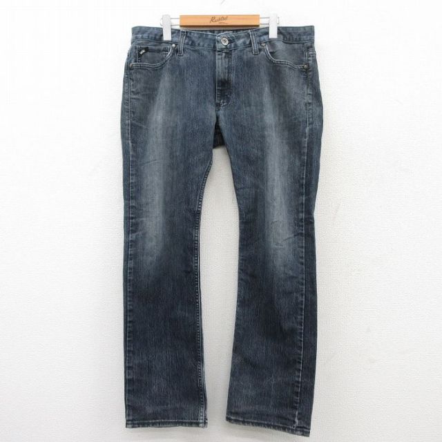W36★古着 バンズ VANS ジーンズ メンズ 濃紺 ネイビー デニム 25may15 中古 ボトムス ジーパン Gパン ロング パンツ