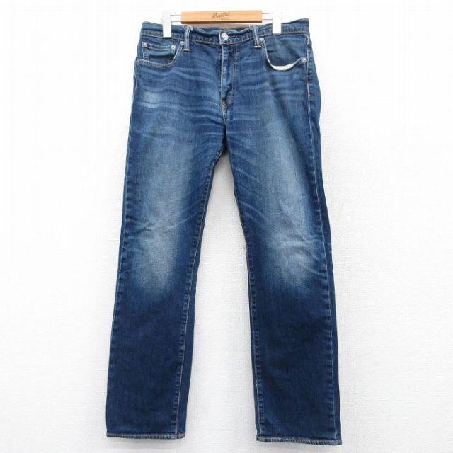 古着通販 W33☆古着 リーバイス Levis 504 ジーンズ メンズ ヒゲ 紺