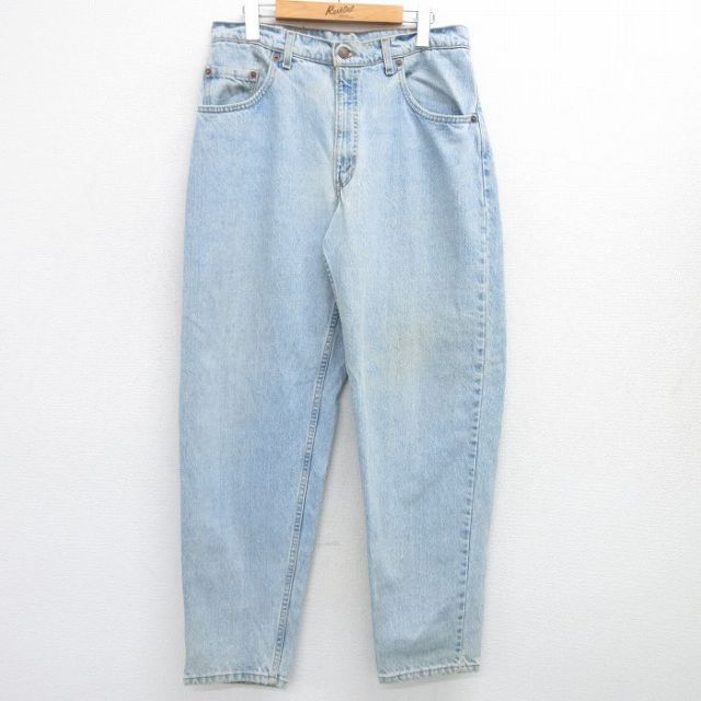 W34★古着 リーバイス Levis 560 ジーンズ メンズ 00年代 00s テーパード コットン 薄紺 ネイビー デニム 25may15 中古 ボトムス ジーパン Gパン ロング パンツ
