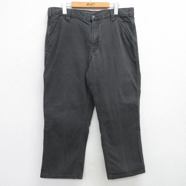 W37★古着 カーハート Carhartt パンツ メンズ 濃グレー 25may15 中古 ボトムス ロング
