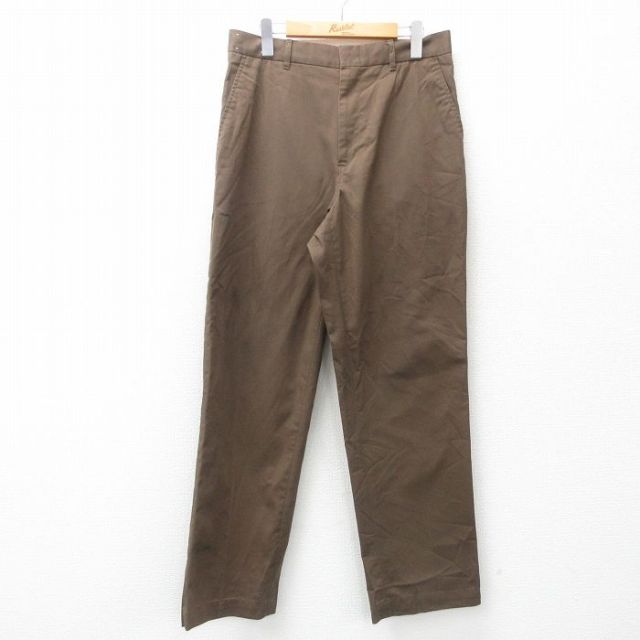 【50%OFF】W32★古着 パンツ メンズ 茶 ブラウン 25may15 中古 ボトムス ロング