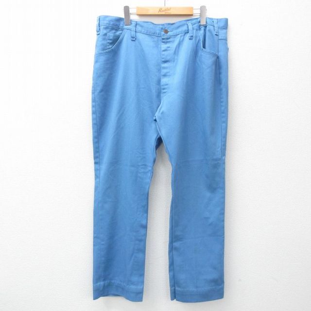 W40★古着 シアーズ パンツ メンズ 80年代 80s 大きいサイズ 水色 【spe】 25may17 中古 ボトムス ロング
