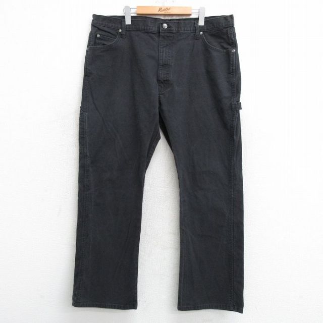 W40★古着 ディッキーズ Dickies ペインター パンツ メンズ ダック地 大きいサイズ 黒 ブラック 【spe】 25may17 中古 ボトムス ロング