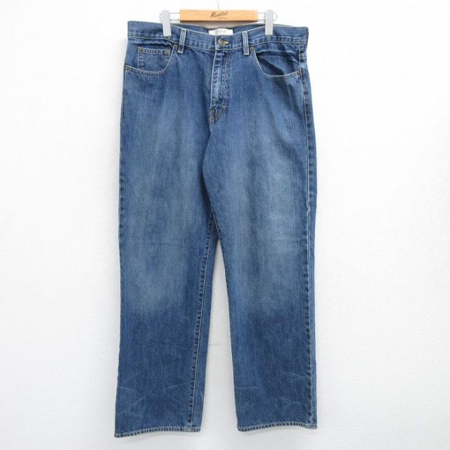 【50%OFF】W36★古着 ジェイクルー J.CREW ジーンズ メンズ コットン 紺 ネイビー デニム 25may17 中古 ボトムス ジーパン Gパン ロング パンツ