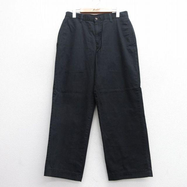 W32★古着 ドッカーズ パンツ メンズ コットン 黒 ブラック 25may17 中古 ボトムス ロング