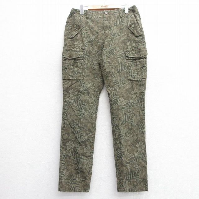 W32★古着 ブルックスブラザーズ BROOKS BROTHERS パンツ メンズ 00年代 00s 花柄 緑系他 グリーン 25may17 中古 ボトムス ロング