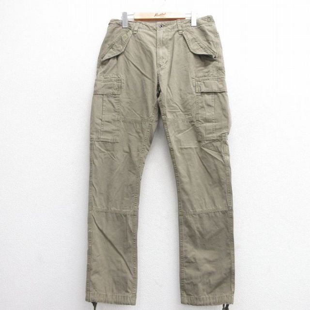 W32★古着 ラルフローレン Ralph Lauren ブランド ミリタリー カーゴ パンツ メンズ コットン 緑系 グリーン 25may17 中古 ボトムス ロング