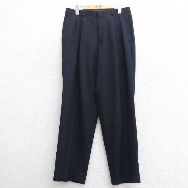 W33★古着 ドッカーズ スラックス パンツ メンズ 80年代 80s タロン 紺 ネイビー 25may17 中古 ボトムス ロング