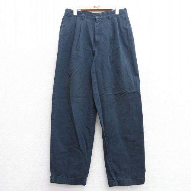 W33★古着 ギャップ GAP パンツ メンズ 00年代 00s コットン 紺 ネイビー 25may17 中古 ボトムス ロング