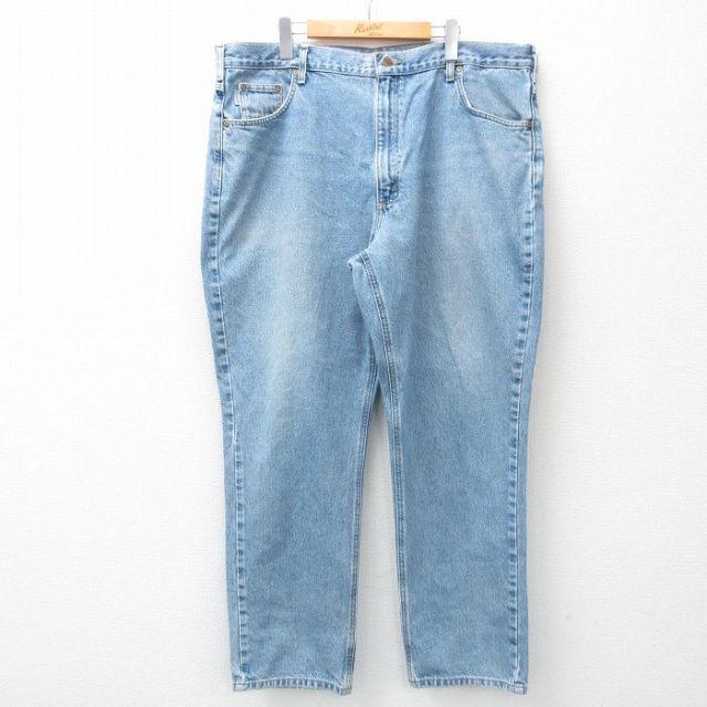 W41★古着 カーハート Carhartt ジーンズ メンズ ヒゲ 大きいサイズ コットン 紺 ネイビー デニム 25may20 中古 ボトムス ジーパン Gパン ロング パンツ