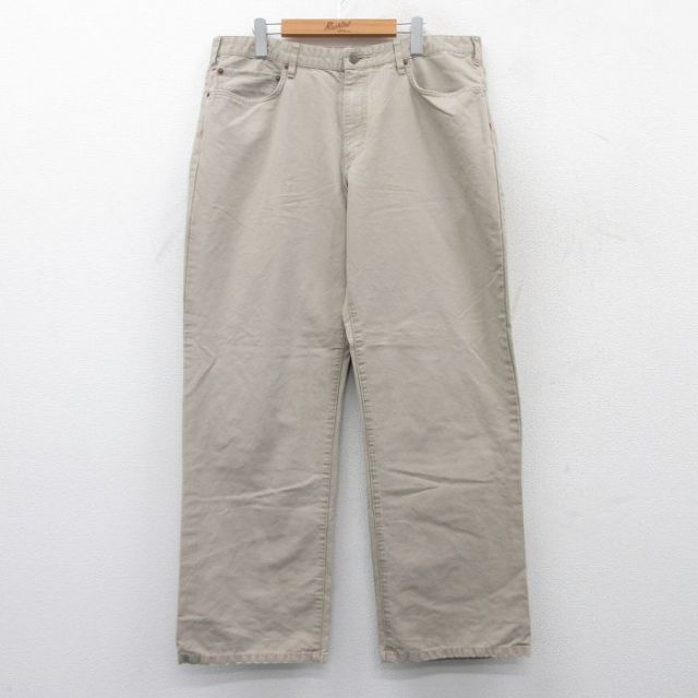 W37★古着 エディーバウアー パンツ メンズ コットン ベージュ カーキ 25may20 中古 ボトムス ロング