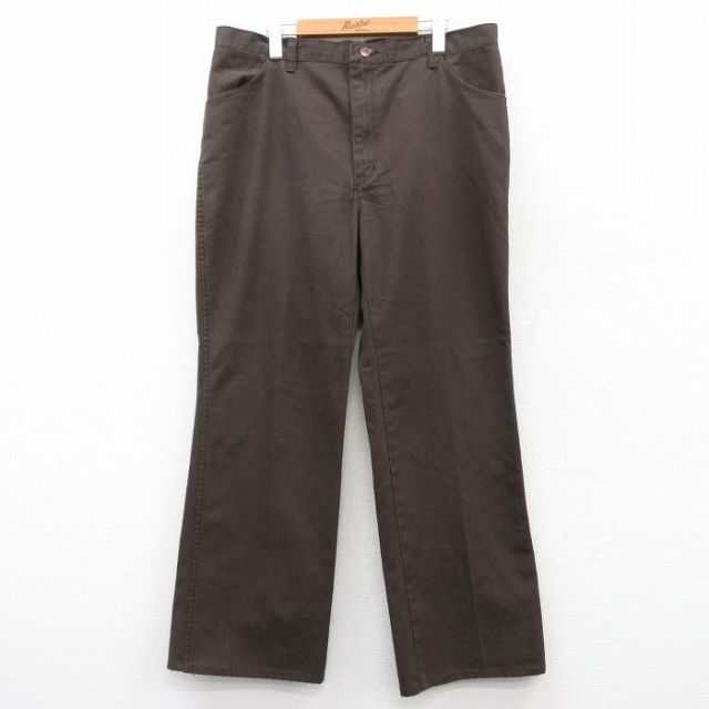 W37★古着 レッドキャップ パンツ メンズ 90年代 90s USA製 茶 ブラウン 25may20 中古 ボトムス ロング