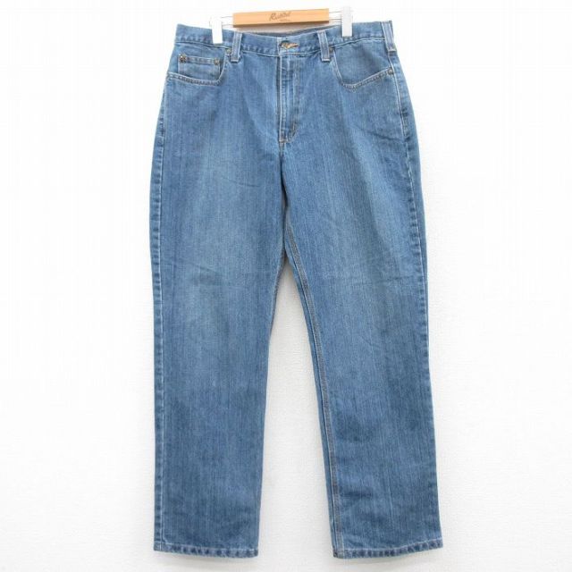 【50%OFF】W37★古着 カーハート Carhartt ジーンズ メンズ 紺 ネイビー デニム 25may20 中古 ボトムス ジーパン Gパン ロング パンツ