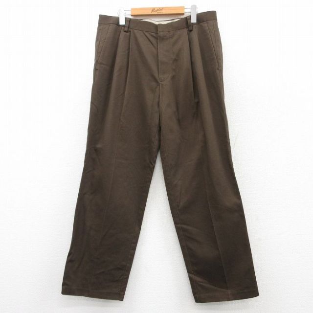 W35★古着 ドッカーズ パンツ メンズ コットン 茶 ブラウン 25may20 中古 ボトムス ロング