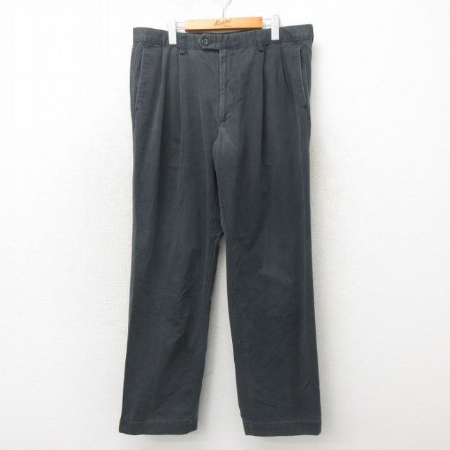 【50%OFF】W37★古着 ドッカーズ パンツ メンズ コットン 黒 ブラック 25may20 中古 ボトムス ロング