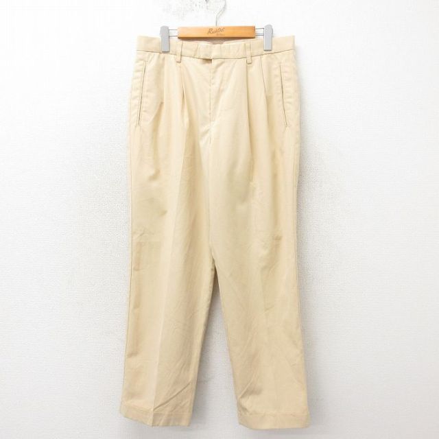 【50%OFF】W33★古着 ドッカーズ スラックス パンツ メンズ ベージュ カーキ 25may20 中古 ボトムス ロング