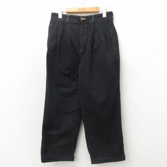 W29★古着 ブルックスブラザーズ BROOKS BROTHERS ブランド パンツ メンズ 00年代 00s コットン 黒 ブラック 【spe】 25may20 中古 ボトムス ロング
