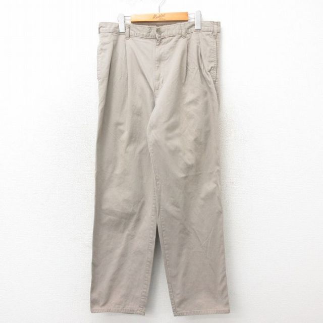 W34★古着 ドッカーズ チノ パンツ チノパン メンズ 90年代 90s コットン ベージュ カーキ 25may21 中古 ボトムス ロング