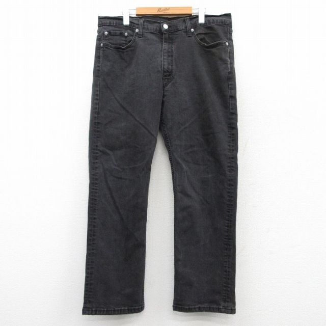 W40★古着 リーバイス Levis 514 ジーンズ メンズ 大きいサイズ 黒 ブラック デニム 25may21 中古 ボトムス ジーパン Gパン ロング パンツ