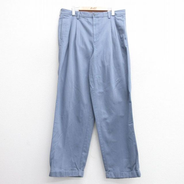 W36★古着 チャップス パンツ メンズ コットン 薄紺系 ネイビー 25may21 中古 ボトムス ロング