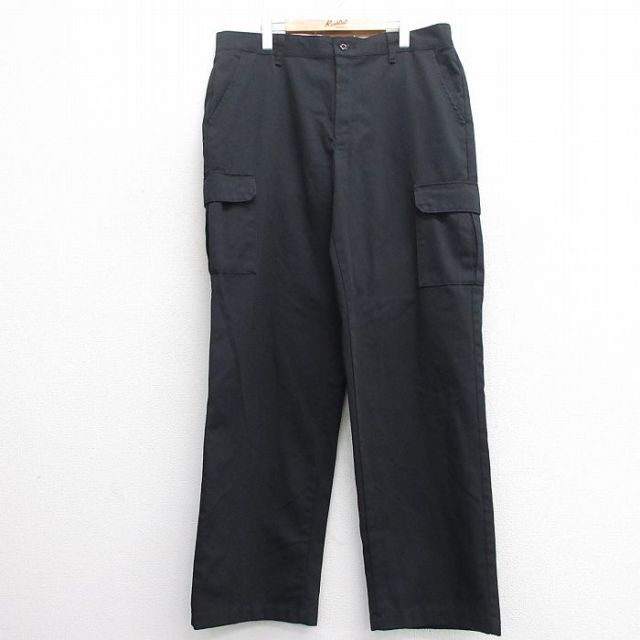 W38★古着 レッドキャップ ワーク カーゴ パンツ メンズ 黒 ブラック 25may21 中古 ボトムス ロング