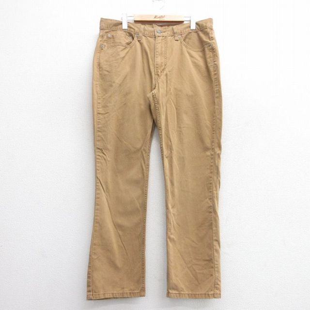 【50%OFF】W36★古着 リーバイス Levis パンツ メンズ コットン 茶系 ブラウン 25may21 中古 ボトムス ロング