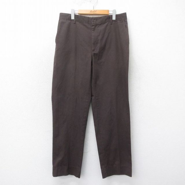 W36★古着 ワーク パンツ メンズ 茶 ブラウン 25may22 中古 ボトムス ロング
