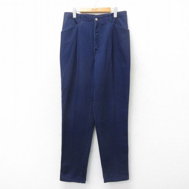 【50%OFF】W34★古着 パンツ メンズ 90年代 90s コットン カナダ製 紺 ネイビー 25may22 中古 ボトムス ロング