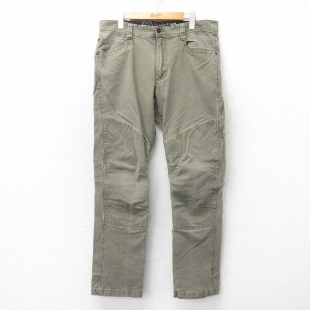 W36★古着 ラングラー Wrangler パンツ メンズ ダブルニー ダック地 緑系 グリーン 25may22 中古 ボトムス ロング