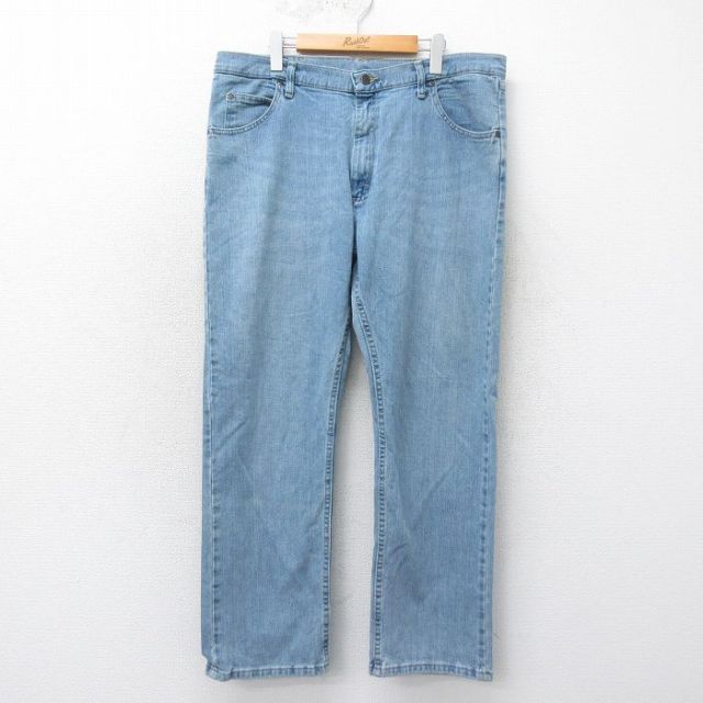 【20%OFF】W38★古着 ラングラー Wrangler ジーンズ メンズ 紺 ネイビー デニム 25may22 中古 ボトムス ジーパン Gパン ロング パンツ