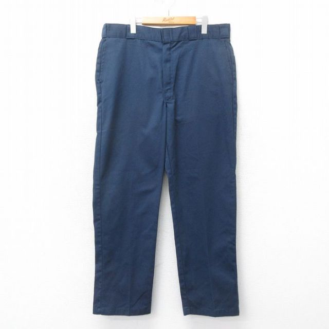 W38★古着 ディッキーズ Dickies ワーク パンツ メンズ 874 紺 ネイビー 25may22 中古 ボトムス ロング