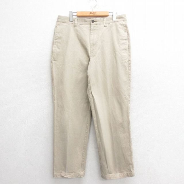W34★古着 オービス ORVIS パンツ メンズ コットン ベージュ カーキ 25may26 中古 ボトムス ロング