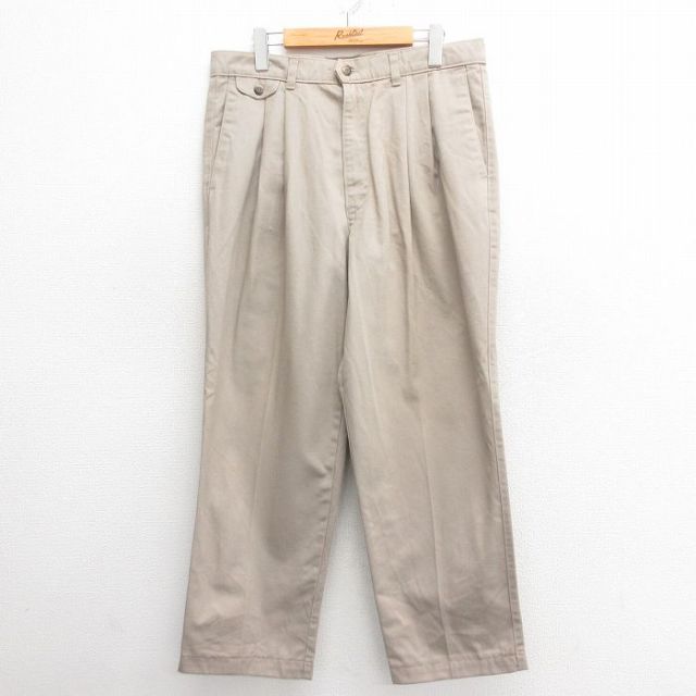 W35★古着 ドッカーズ チノ パンツ チノパン メンズ 90年代 90s コットン USA製 ベージュ カーキ 【spe】 25may27 中古 ボトムス ロング