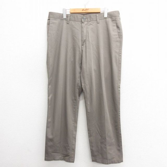 W38★古着 リー Lee パンツ メンズ コットン 濃緑 グリーン 25may27 中古 ボトムス ロング