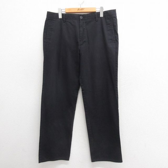 【50%OFF】W36★古着 ドッカーズ パンツ メンズ 黒 ブラック 25may27 中古 ボトムス ロング