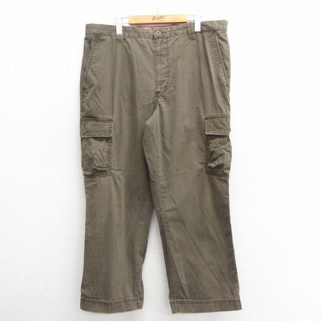 W38★古着 ドッカーズ カーゴ パンツ メンズ コットン 濃緑 グリーン 25may27 中古 ボトムス ロング