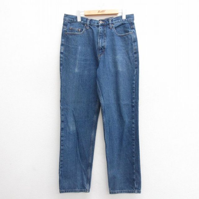 W33★古着 レッドヘッド ジーンズ メンズ コットン 濃紺 ネイビー デニム 25may27 中古 ボトムス ジーパン Gパン ロング パンツ