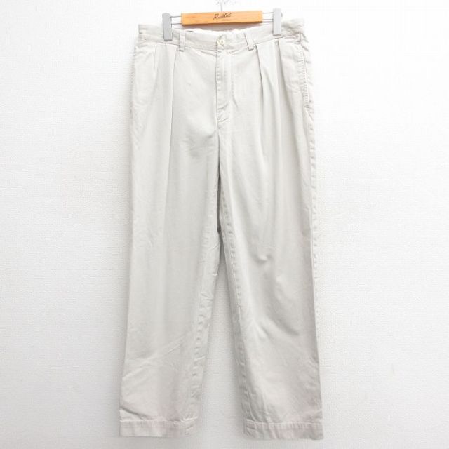 W34★古着 ラルフローレン Ralph Lauren ブランド チノ パンツ チノパン メンズ 90年代 90s ANDREW コットン 薄ベージュ カーキ 25may27 中古 ボトムス ロング
