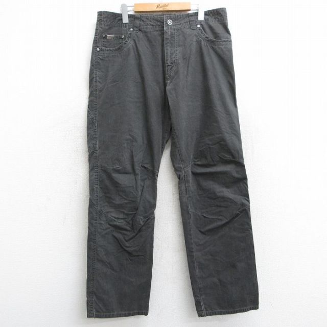 W37★古着 クール KUHL パンツ メンズ 黒 ブラック 25may28 中古 ボトムス ロング