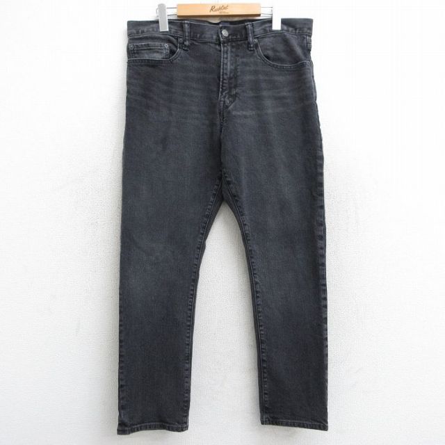 【20%OFF】W35★古着 ギャップ GAP　ジーンズ メンズ ヒゲ 黒 ブラック デニム 25may28 中古 ボトムス ジーパン Gパン ロング パンツ