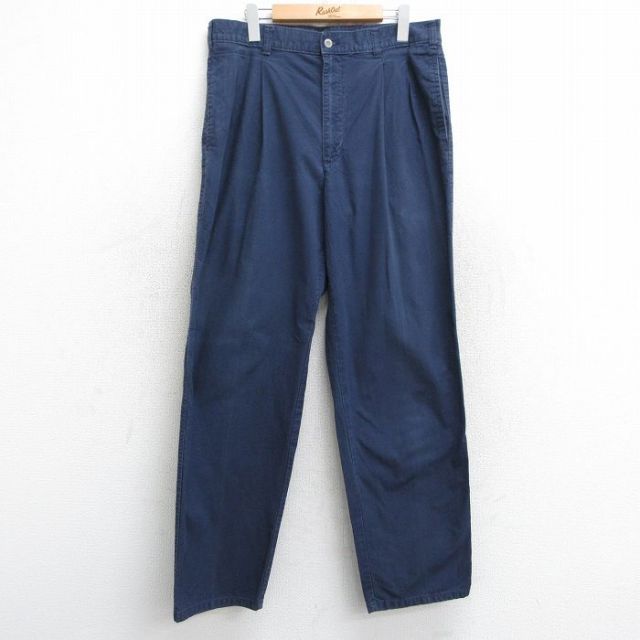 W34★古着 ドッカーズ パンツ メンズ 90年代 90s コットン USA製 紺 ネイビー 25may28 中古 ボトムス ロング