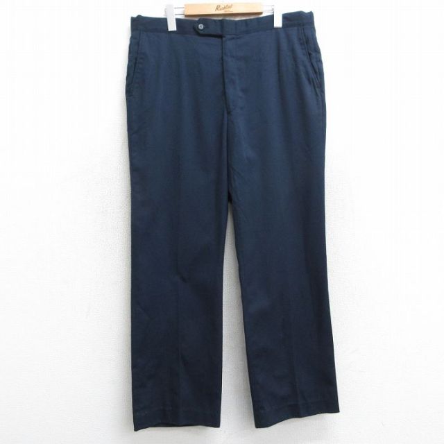 W36★古着 パンツ メンズ 80年代 80s タロン 紺 ネイビー 25may28 中古 ボトムス ロング