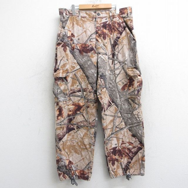 W36★古着 カーゴ パンツ メンズ OUTFITTERS コットン ベージュ系他 カーキ 迷彩 25may28 中古 ボトムス ロング
