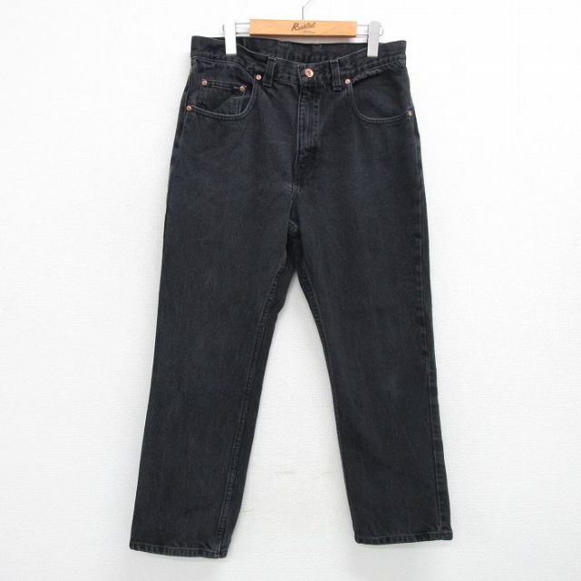 W34★古着 アリゾナジーンズ ジーンズ メンズ コットン 黒 ブラック デニム 【spe】 25may29 中古 ボトムス ジーパン Gパン ロング パンツ