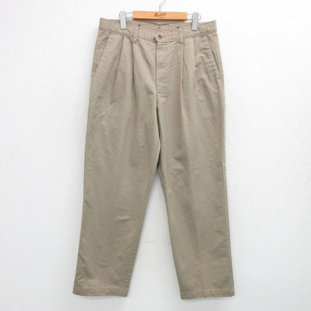 【50%OFF】W36★古着 ドッカーズ パンツ メンズ コットン ベージュ カーキ 25may29 中古 ボトムス ロング