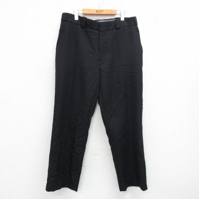 W36★古着 ブラウアー Blauer スラックス パンツ メンズ 黒 ブラック 25may29 中古 ボトムス ロング