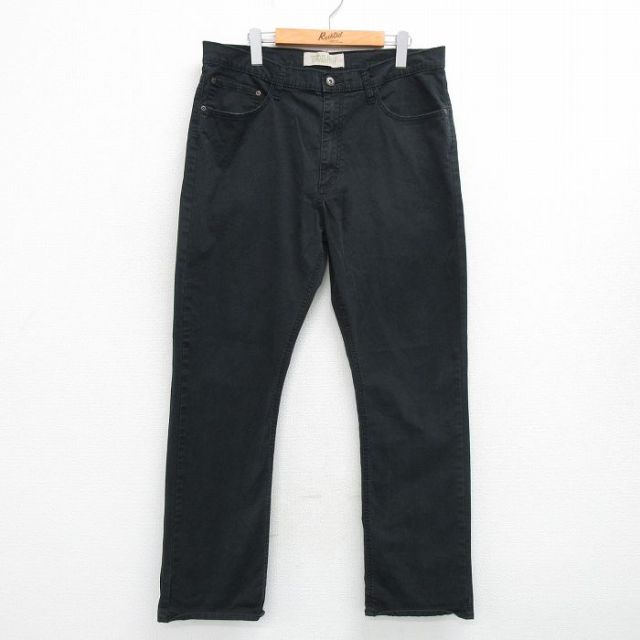W36★古着 ラングラー Wrangler パンツ メンズ 黒 ブラック 25may29 中古 ボトムス ロング