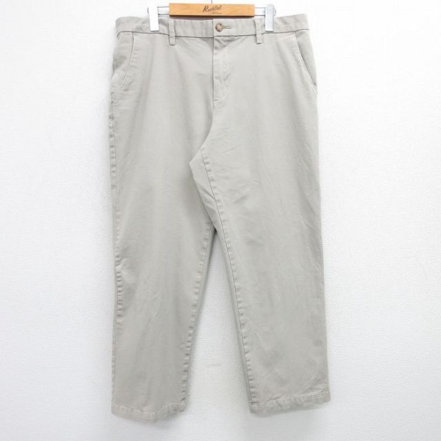 W36★古着 ドッカーズ パンツ メンズ ワンポイントロゴ 薄ベージュ カーキ 25may30 中古 ボトムス ロング