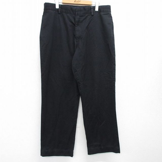 W36★古着 ドッカーズ パンツ メンズ コットン 黒 ブラック 25may30 中古 ボトムス ロング